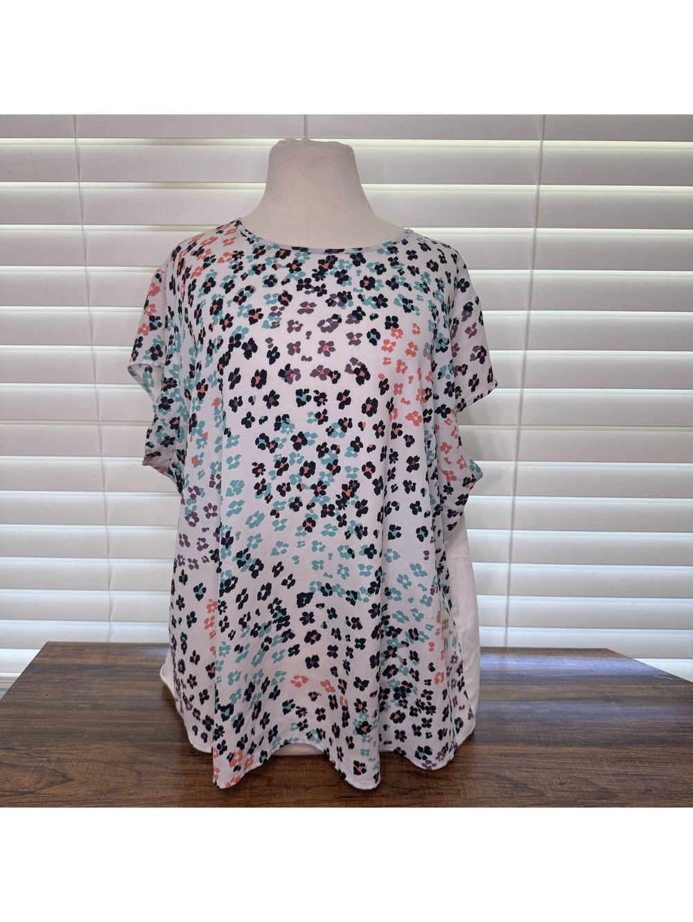 Van Heusen XXL Floral Print Short Sleeve Blouse